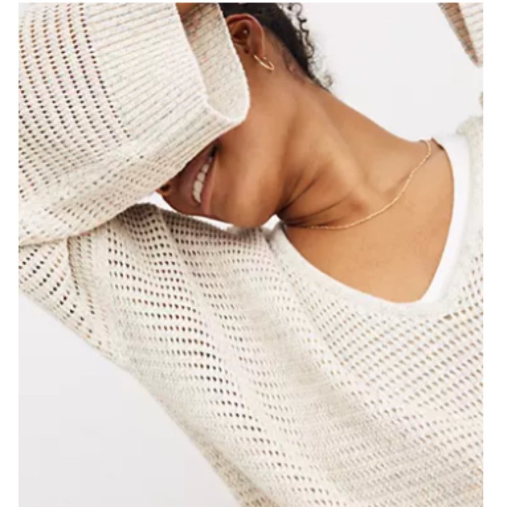 Madewell Rainbow Marled Seville Pullover Sweater